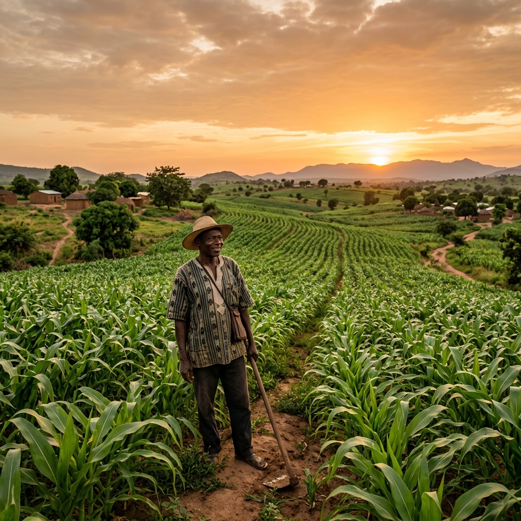 Champ de maïs en Afrique de l'Ouest